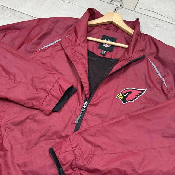 VTG Arizona Cardinals NFL Windbreaker Jacket Men’s 3XL Full Zip Red Lightweight - Picture 2 of 7